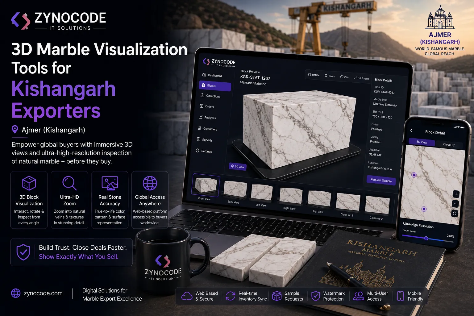 3D Marble Visualization Tools for Kishangarh Exporters