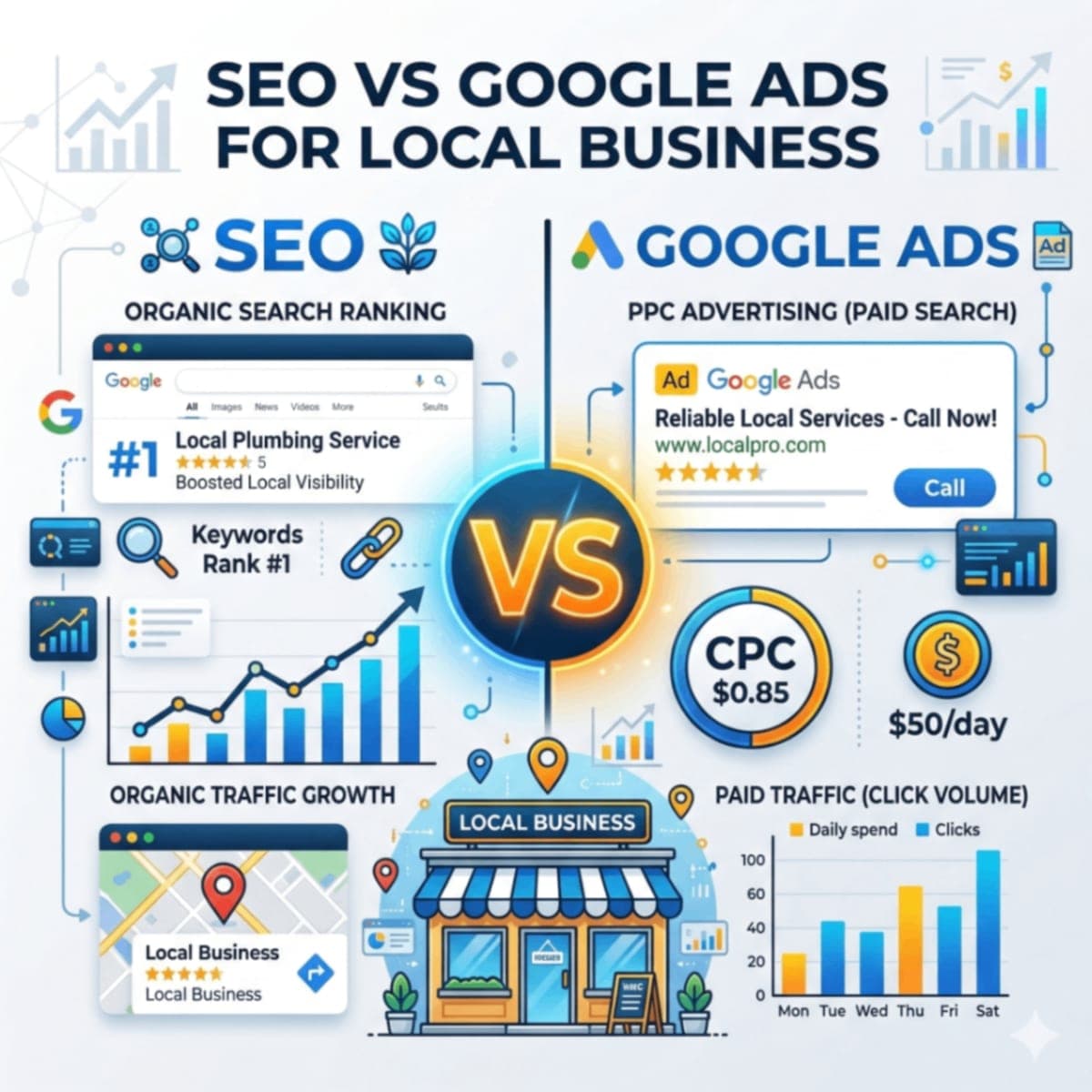SEO vs Google Ads for Local Business: The Ultimate Guide